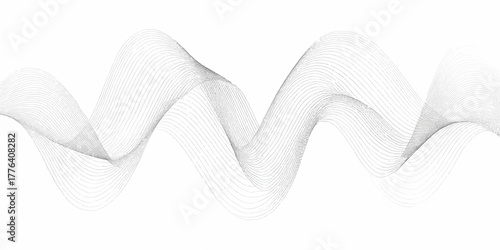 Abstract wavy white lines create a soft fabric pattern with winter snow and cotton texture details