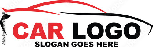 car logo template automotive badge outline roof front red black