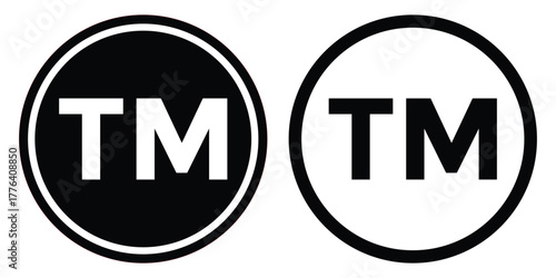 Trademark TM Symbol Icon Isolated on White Background-Trademark Registration and Intellectual Property Rights Concept