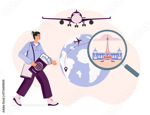 Tourism Travel Tourist Airplane Man France Europe
