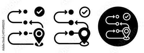 Success Roadmap Icon Collection Glyph & Mixed Style