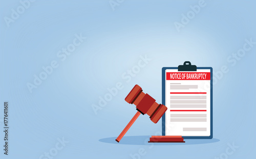  Bankruptcy legal law document process company insolvency during crisis recession picture of gavel judge
