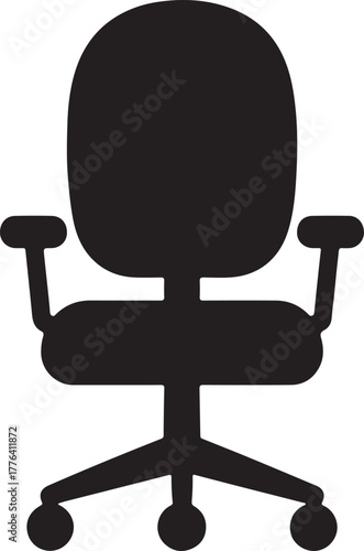 Modern office chair illustration with ergonomic design