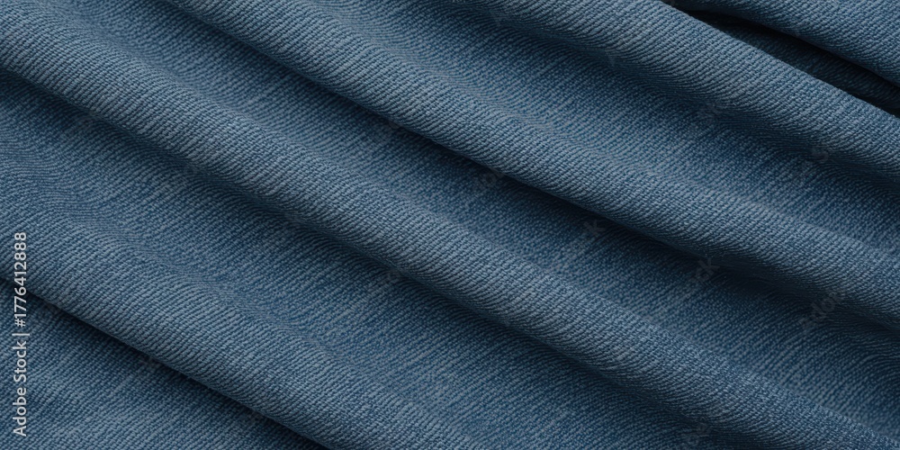 Fototapeta premium Denim Fabric Texture Background with Folded Pattern