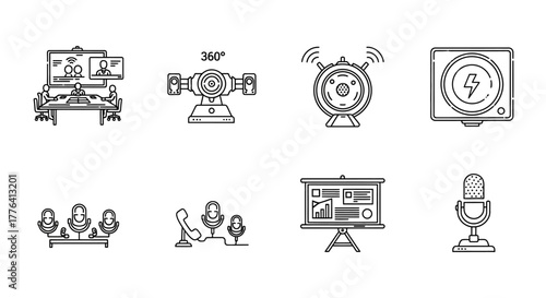 video conference setup illustrating remote communication and virtual meetings for business collaboration and global connectivity in modern workspaces