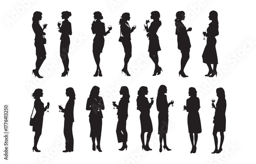 Silhouette of two people drinking champagne while toasting