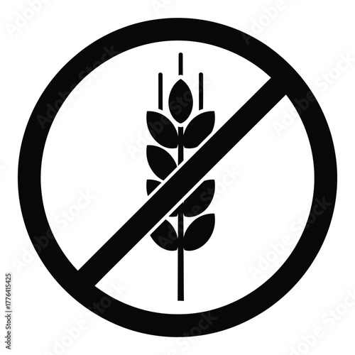 Gluten free symbol, a universally recognized icon for dietary restrictions, indicating absence of wheat, barley, or rye in food products, essential for celiac and sensitive diets.