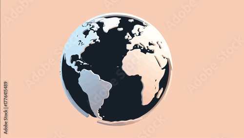 Clean and modern linear illustrations of the planet Earth, accurate continental outlines, longitude and latitude lines, and abstract global concepts in minimal vector style.