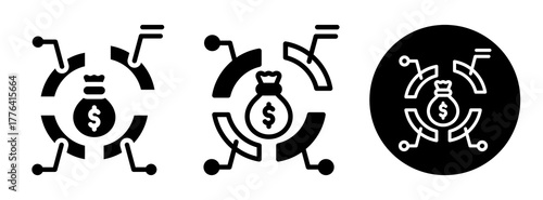 Asset Allocation Icon Collection Glyph & Mixed Style