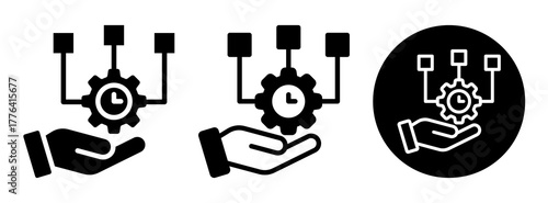 Time Allocation Icon Collection Glyph & Mixed Style