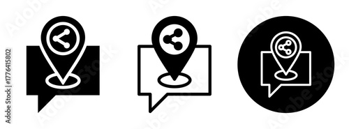 Share Location Icon Collection Glyph & Mixed Style