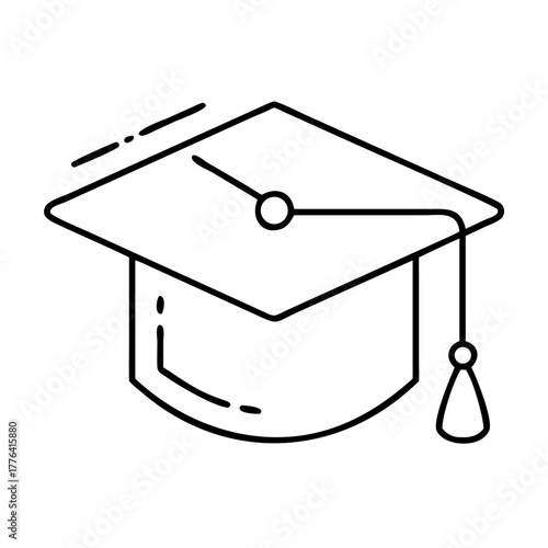 Mortarboard cap icon representing graduation and academic achievement
