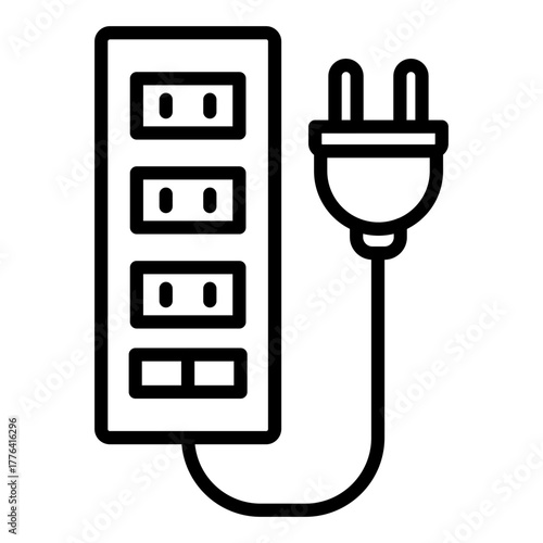 Extension Cord Line Color Icon