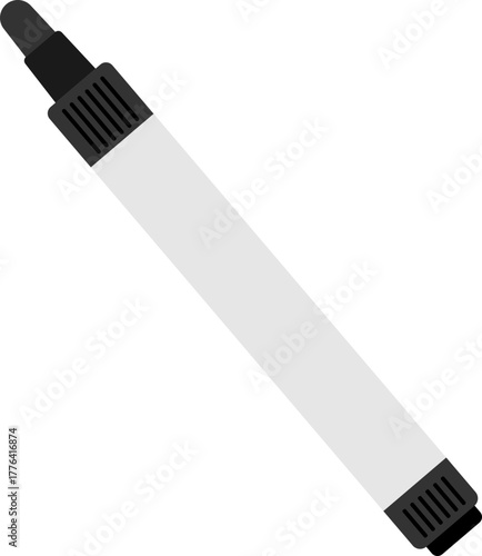 검은색 뚜껑이 있는 흰색 마커 펜