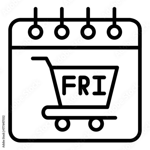 Friday Sale Line Color Icon