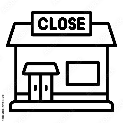 Shop Close Line Color Icon