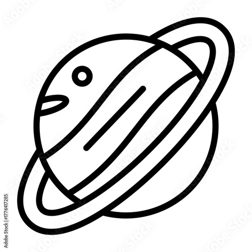Saturn Line Color Icon
