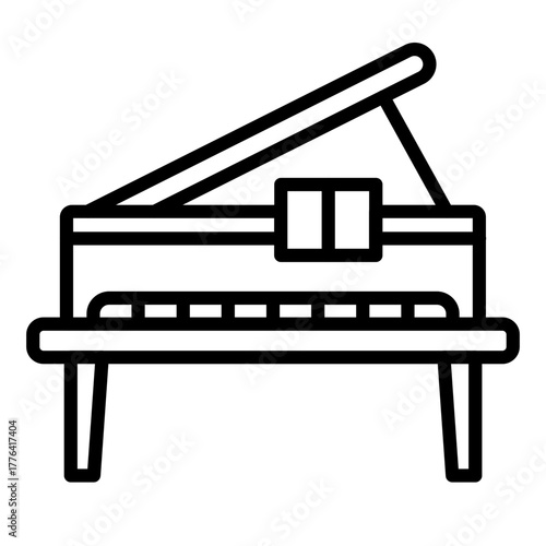 Piano Line Color Icon