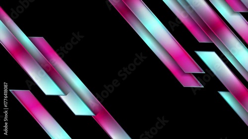Holographic glass stripes abstract geometric tech background. Video animation Ultra HD 4K 3840x2160