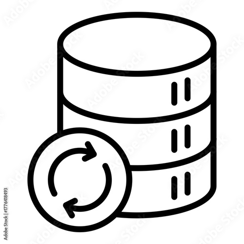Database Backup Line Color Icon