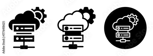 Server Management Icon Collection Glyph & Mixed Style