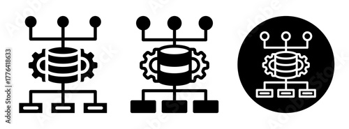 Data Algorithm Icon Collection Glyph & Mixed Style