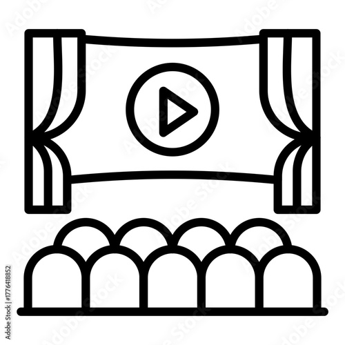 Cinema Line Color Icon