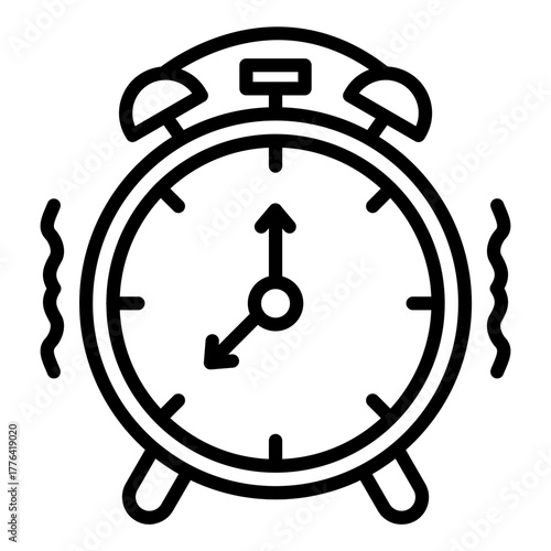 Alarm Clock Line Color Icon