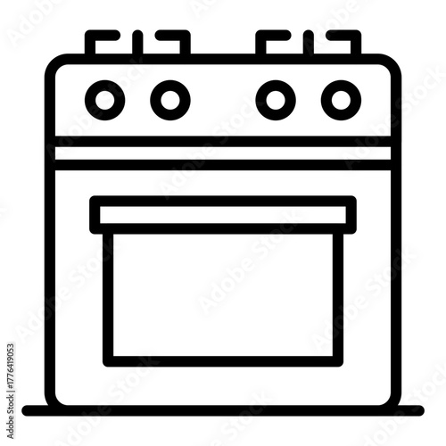 Gas Stove Line Color Icon