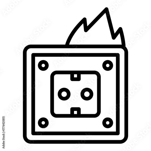 Electricity Fire Line Color Icon