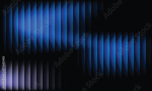 White-light blue and blue glass gradient on a black background