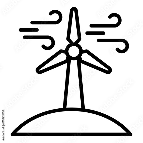 Windmill Line Color Icon