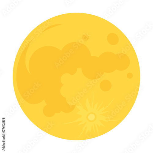 リアルな模様のかわいい月のイラスト