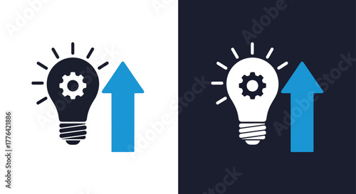 Innovation idea growth concept icon - Vector icon symbol for website - Icon vector - Blue icon vector - Line and glyph solid icon and logo template