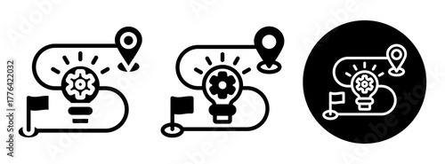 Innovation Roadmap Icon Collection Glyph & Mixed Style