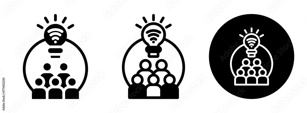 Fototapeta premium Smart Organization Icon Collection Glyph & Mixed Style