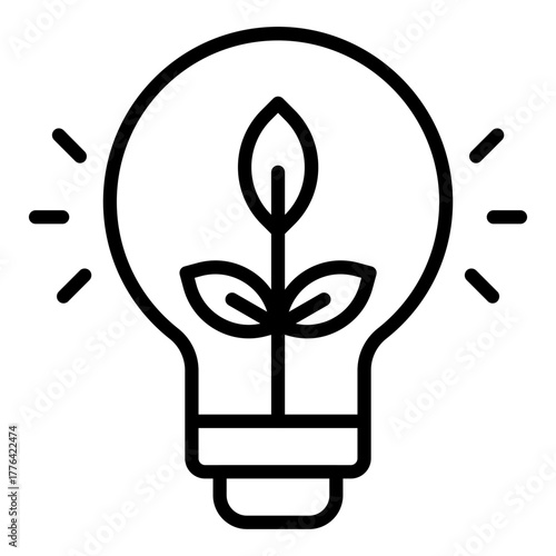 Ecologic Bulb Line Color Icon