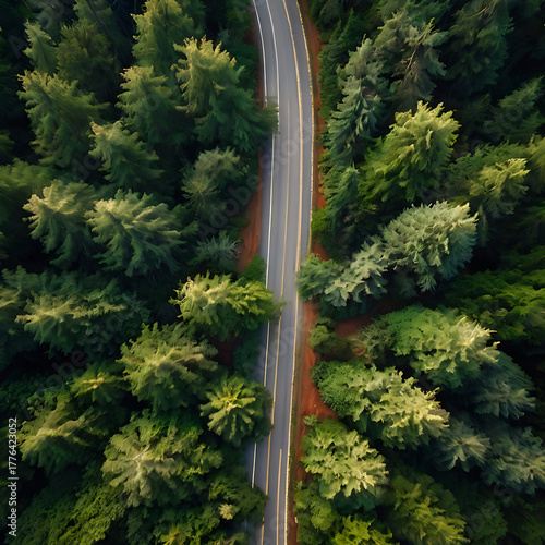 Curves of Nature Forest Road