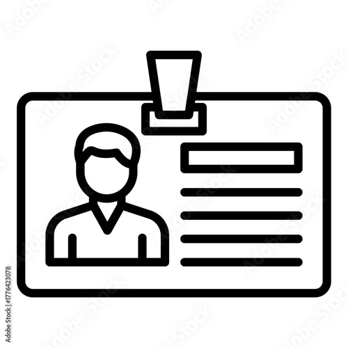 ID Card Line Color Icon