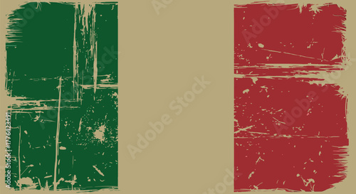 Vintage grunge italian flag background italy patriotic banner design