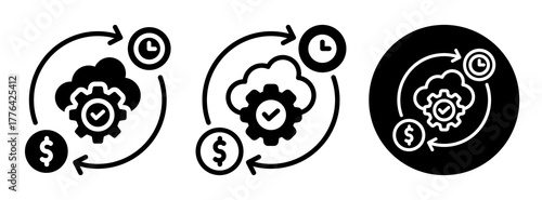 Cloud Optimization Icon Collection Glyph & Mixed Style