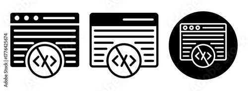 No Code Icon Collection Glyph & Mixed Style