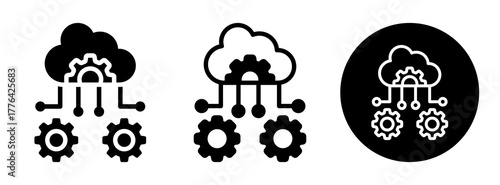 Cloud Management Icon Collection Glyph & Mixed Style