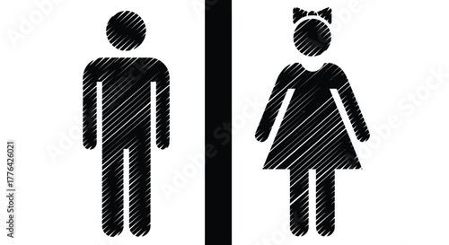 Restroom signs gender symbols toilet icons washroom man and woman icon