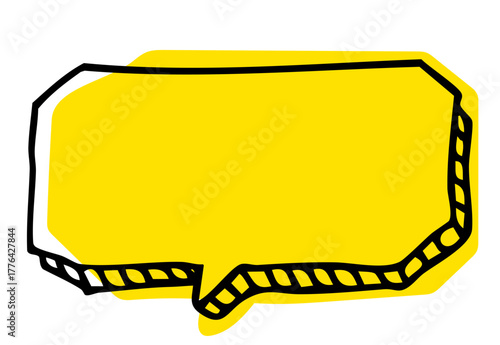 立体的な手描きの吹き出し。ポップでかわいいフキダシ。