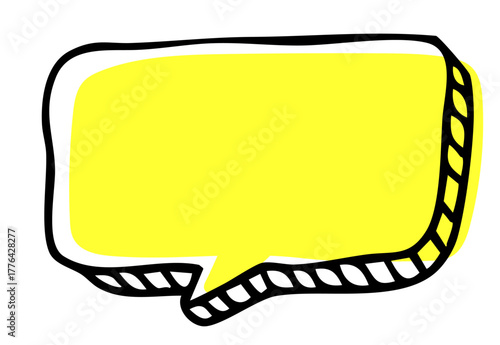 立体的な手描きの吹き出し。ポップでかわいいフキダシ。