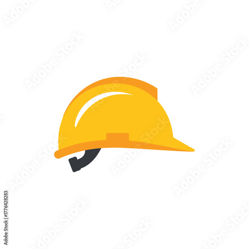 Yellow hard hat protecting head on construction site, ensuring safety and compliance with regulations, promoting workplace security.