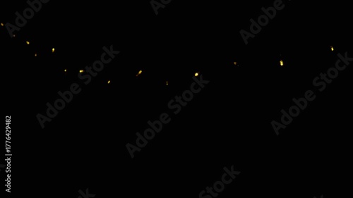 Golden yellow Christmas lights flashing in different patterns