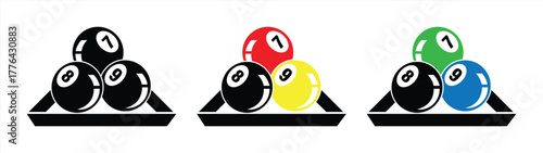 Billiard Balls Icon Set