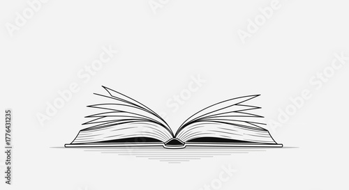 open book on white background